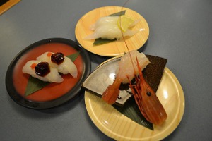 魚の仕入先を厳選し、職人が握った寿司はけたちがいに美味しい。お腹満足で、お財布にやさしいお値段です。